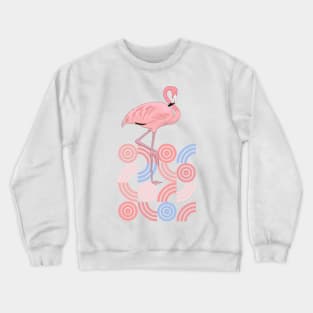 Retro Shapes Midcentury Modern Style Flamingo Crewneck Sweatshirt